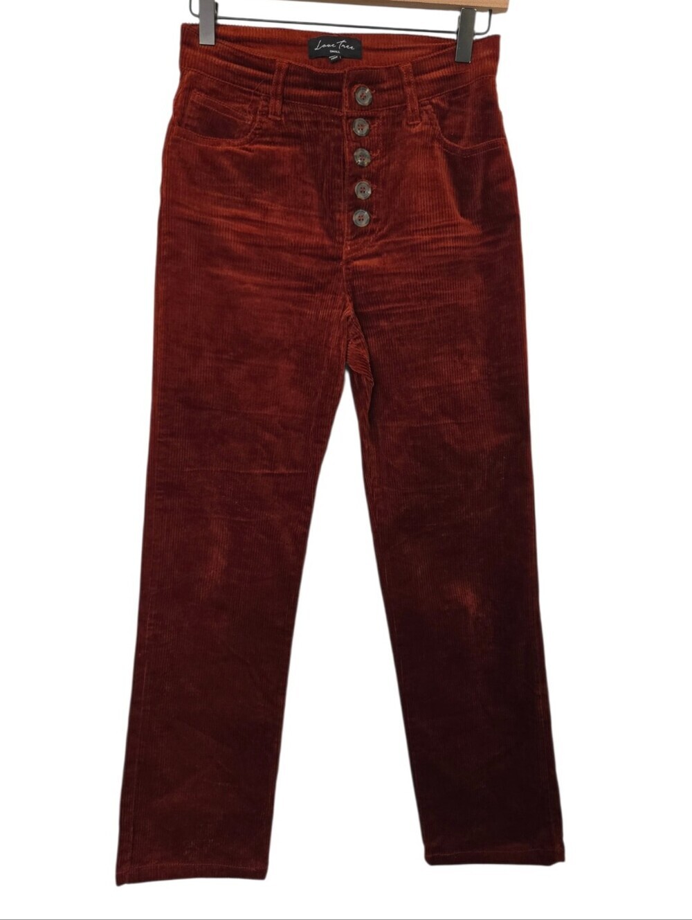 ✨🍂 Love Tree Rust Corduroy High Rise Button Fly Pants 🍂✨ - Picture 2 of 5